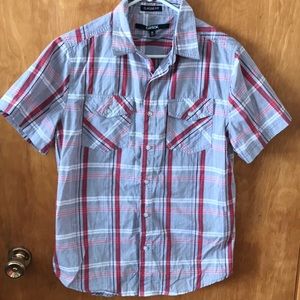 Carbon.  Short sleeved button down shirt